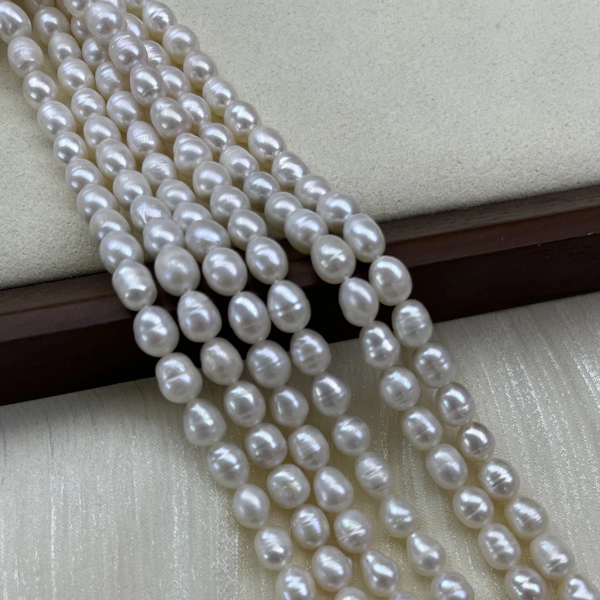 6-7 مللي متر AA لؤلؤ المياه العذبة الطبيعية الأرجواني الوردي الأبيض الأرز الخرز Charms DIY بها بنفسك النساء الرجال قلادة صنع المجوهرات الملحقات