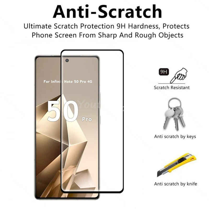 For Infinix Note 50 Pro 4G Glass Screen Protector HD Film Infinix Note 50 Pro 4G Tempered Glass Film 9D Anti-Scratch Glass