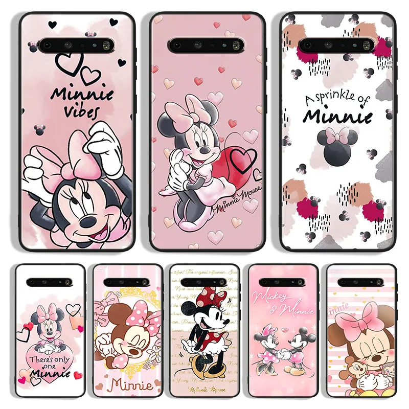 

Pink Minnie Cartoon Cute Phone Case For LG K 92 71 51S 42 30 22 20 50S 40S Q60 V 60 50S 40 35 30 G8X G8S ThinQ Black Cover