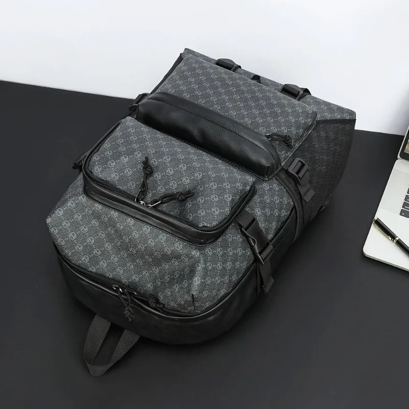 Fashion Plaid Backpack Men Large Capacity Laptop Backpacks Luxury Brand Design Travel Backpack Casual Student Schoolbags Backbag