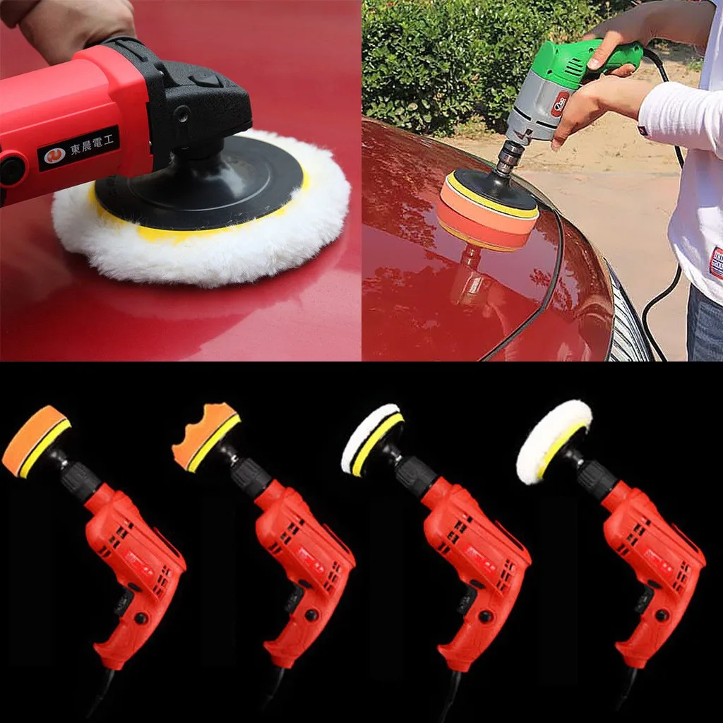 18 قطعة 3 "80 مللي متر سيارة الصبح تلميع القرص إطارات لامعة الإسفنج التلميع لوحة تلميع عدة مجموعة لسيارة الملمع ث/5/16 موضوع الوسادة #6