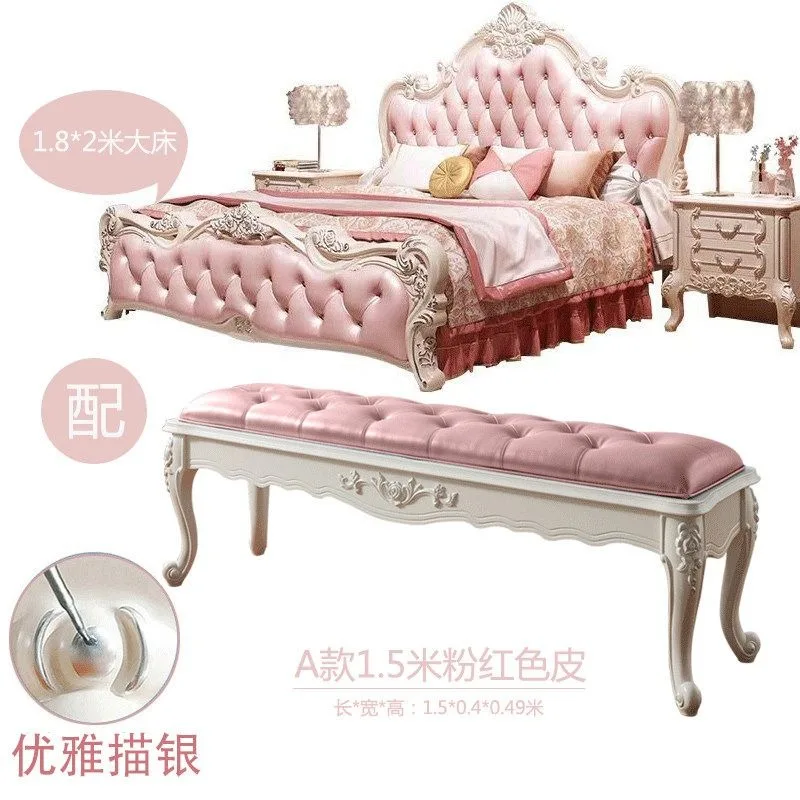 European style aft stool shoe change stool bedroom bed bed bed front stool solid wood simple bedside stool American