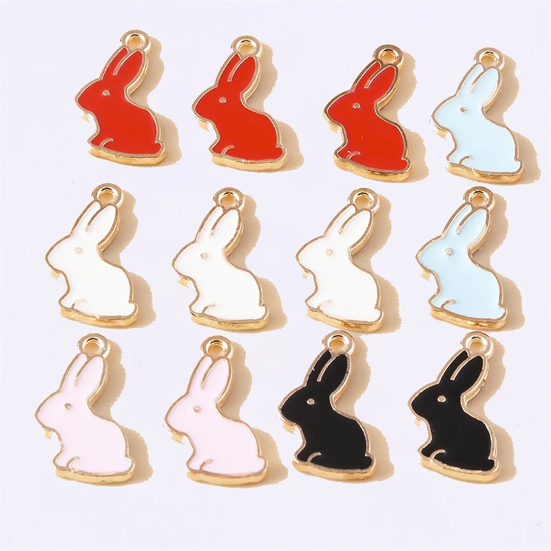 

Duarte 20Pcs/Lot Cartoon Animal Charms Enamel Rabbit Charms Pendants for Jewelry Making Necklaces Earrings Bracelets DIY Gifts