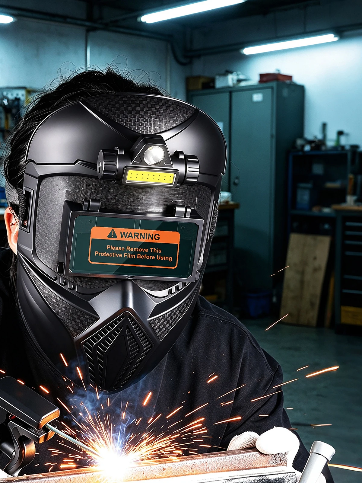Auto Darkening Welding Helmet True Color Lens Flip Up Full Face Eye Protection Anti Glare Mask for DIY Motorcycle Repair