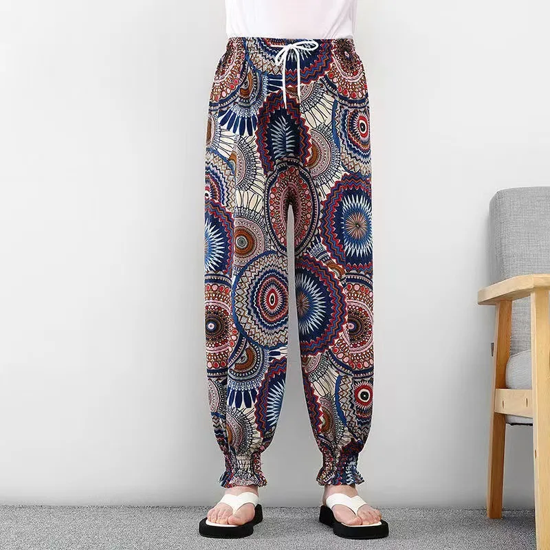 Plones de Verano Casus de Seda Helada para Mujer, Estampado Playero, Repelente de Mosquitos, Plones Hoados de Lo...