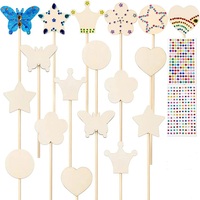 12pcs/Pack Kids Birthday Favors Wooden Fairy Stick Princess Theme Magic Wands DIY Party Crafts