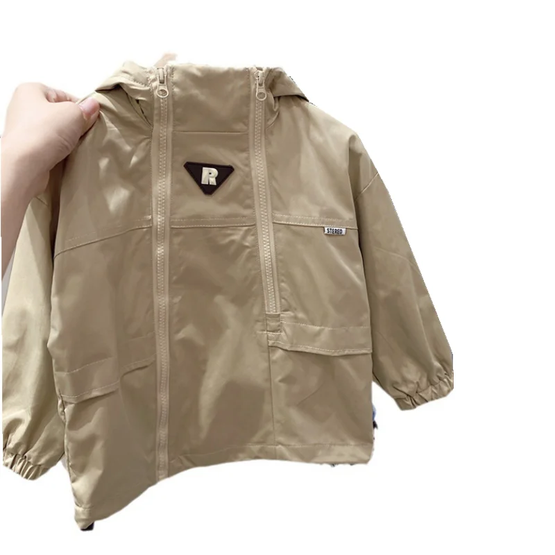Pardessus en coton pour garçons, veste simple, coupe-vent, vêtements chauds pour enfants, haute qualité, printemps, automne, 2024