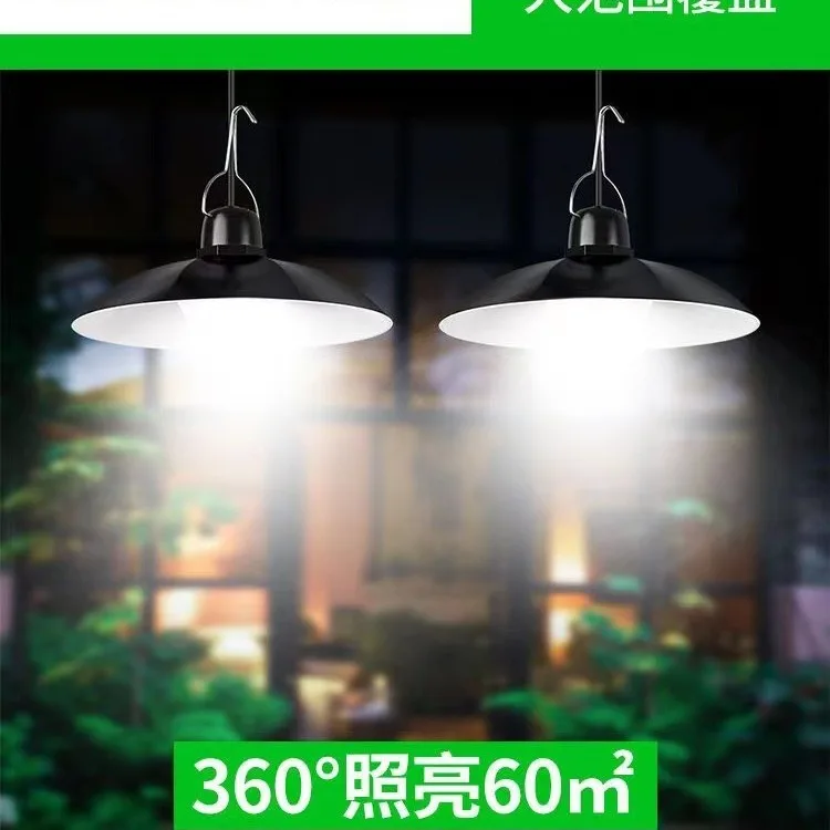 1/2 Heads Solar Pendant Light Outdoor Indoor Waterproof 60 LED Solar Lamp With Pull Switch Lighting For Garden Flood Light