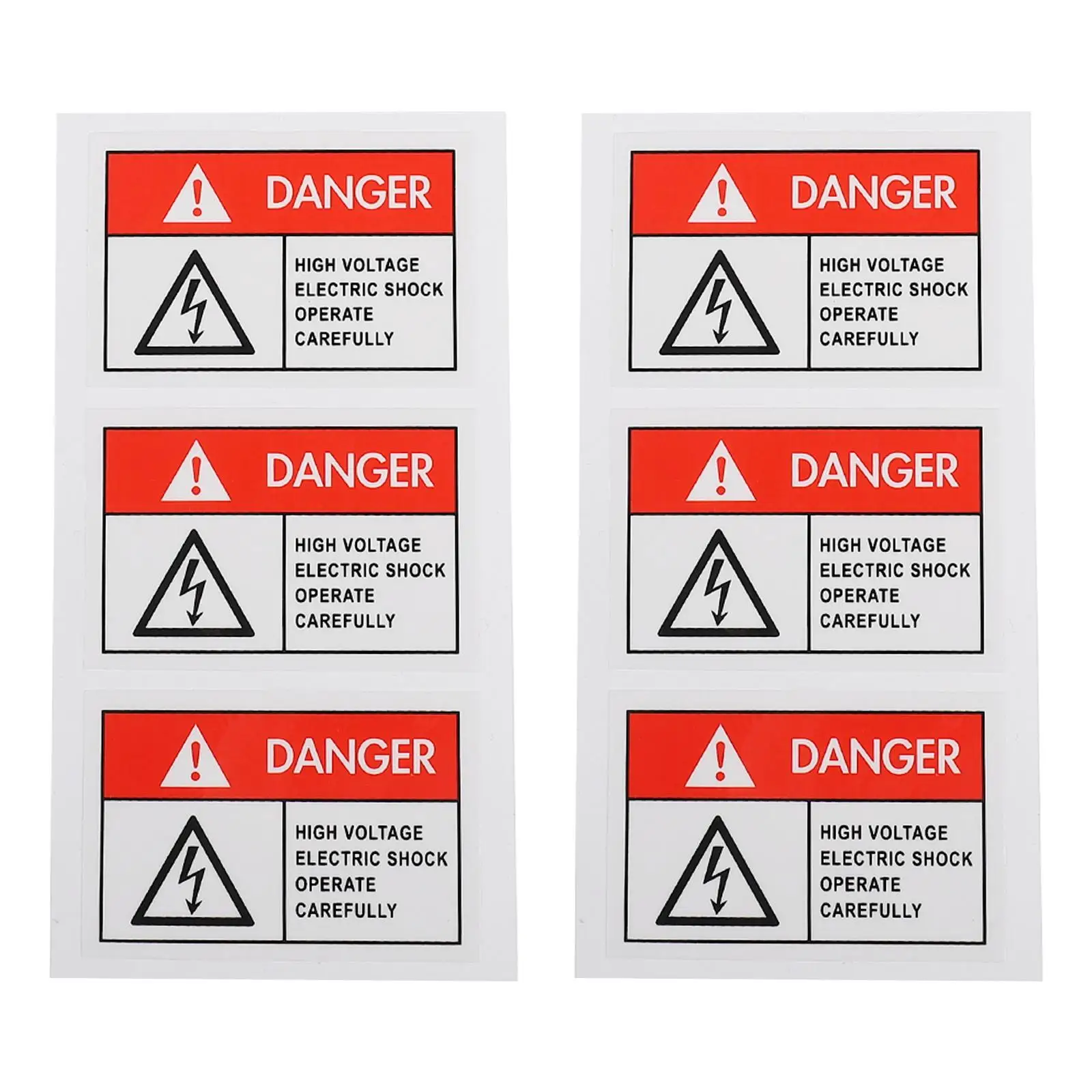 6pcs Anti-electric Shock Labels Safety Stickers Equipment Warning PP Material Universal Design Suitable Warehouses