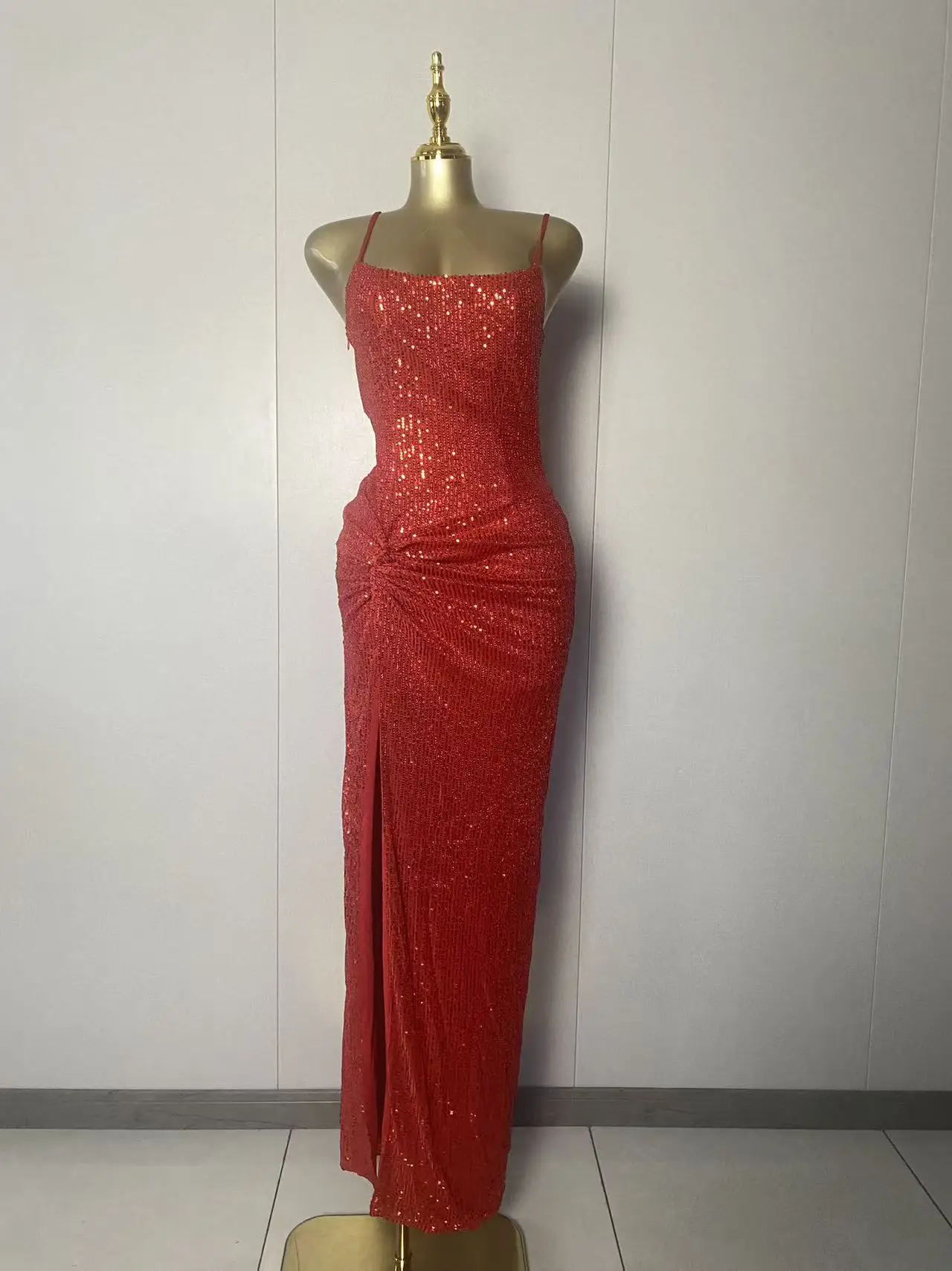 

New Women Luxury Sleeveless High Split Red Maxi Long Dress 2025 Elegant Evening Club Luxury Birthday Party Dresses