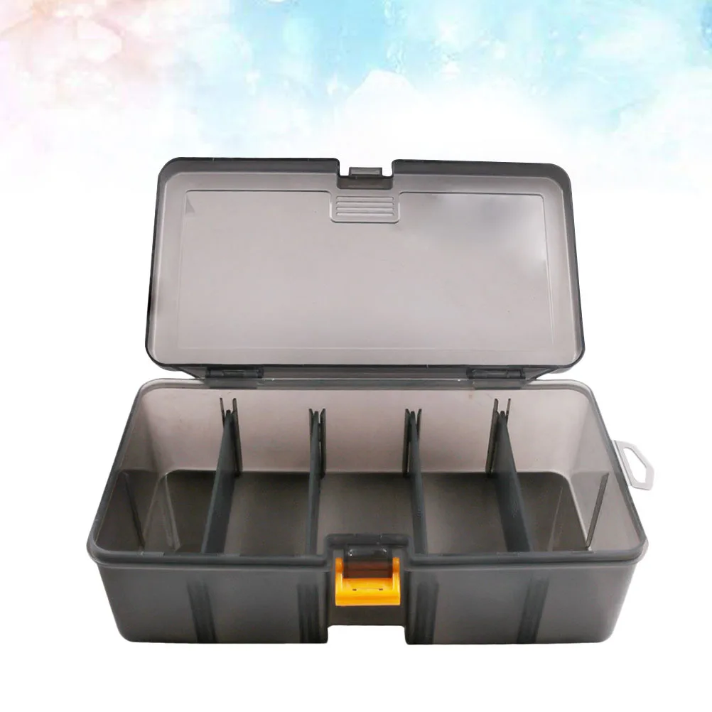 

1pc Large Capacity Thickened Pp Tackle Box Translucent Double Layer Bait Container Impact Resistant Corrosion Proof Fishing