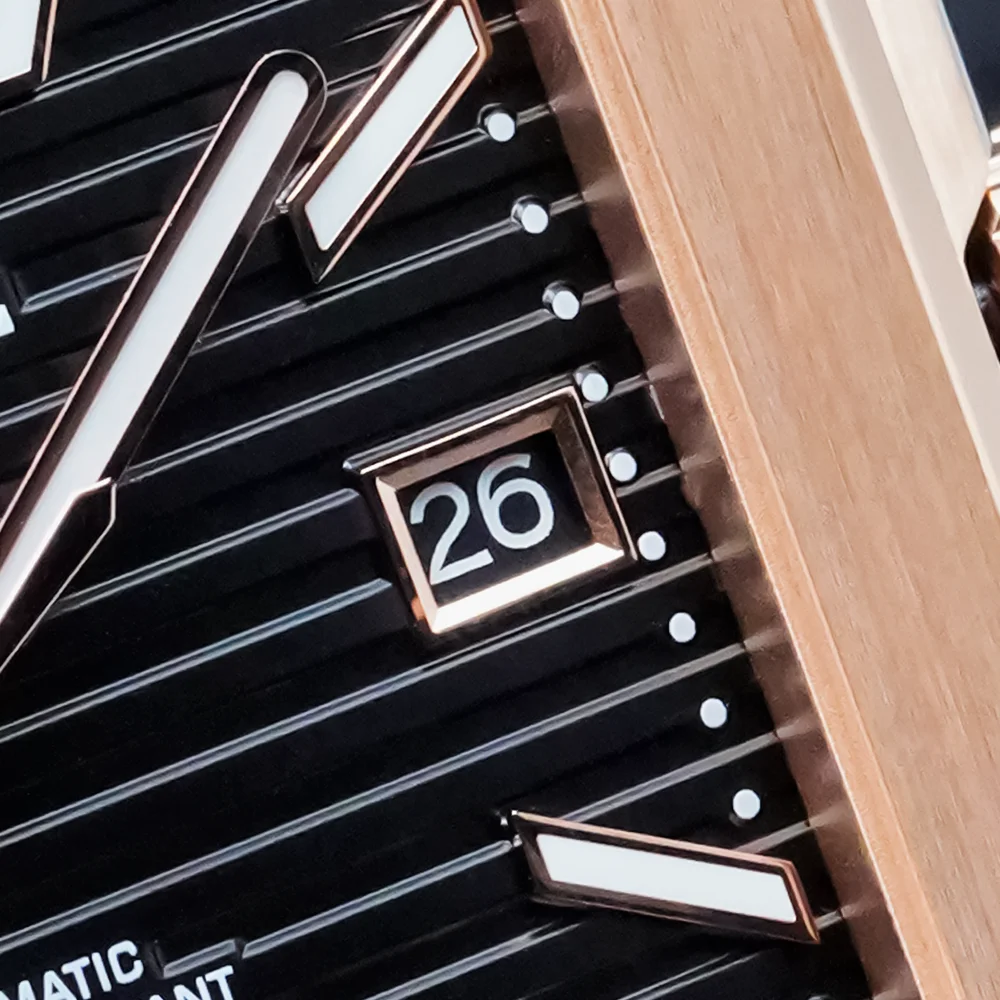 Relojes de pulsera mecánicos ROKATIE de oro rosa de 38mm, relojes automáticos de lujo para hombre, reloj de acero inoxidable para hombre, reloj luminoso nh35