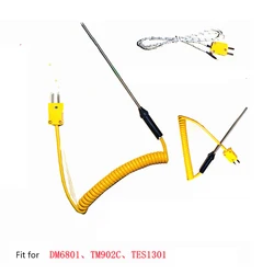 1pcs K-probe Thermocouple Temperature Sensing Wire Probe Suitable for TM902C DM6801 TES1301 Digital Thermometer