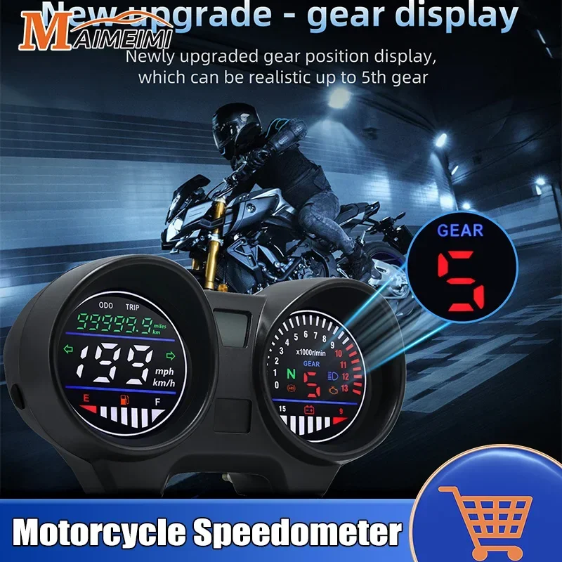 New Motorcycle Speedometer Instruments Digital Led Panel RPM Speed Gauge for Brazil titan 150 for honda cg150 fan150 2010 2012