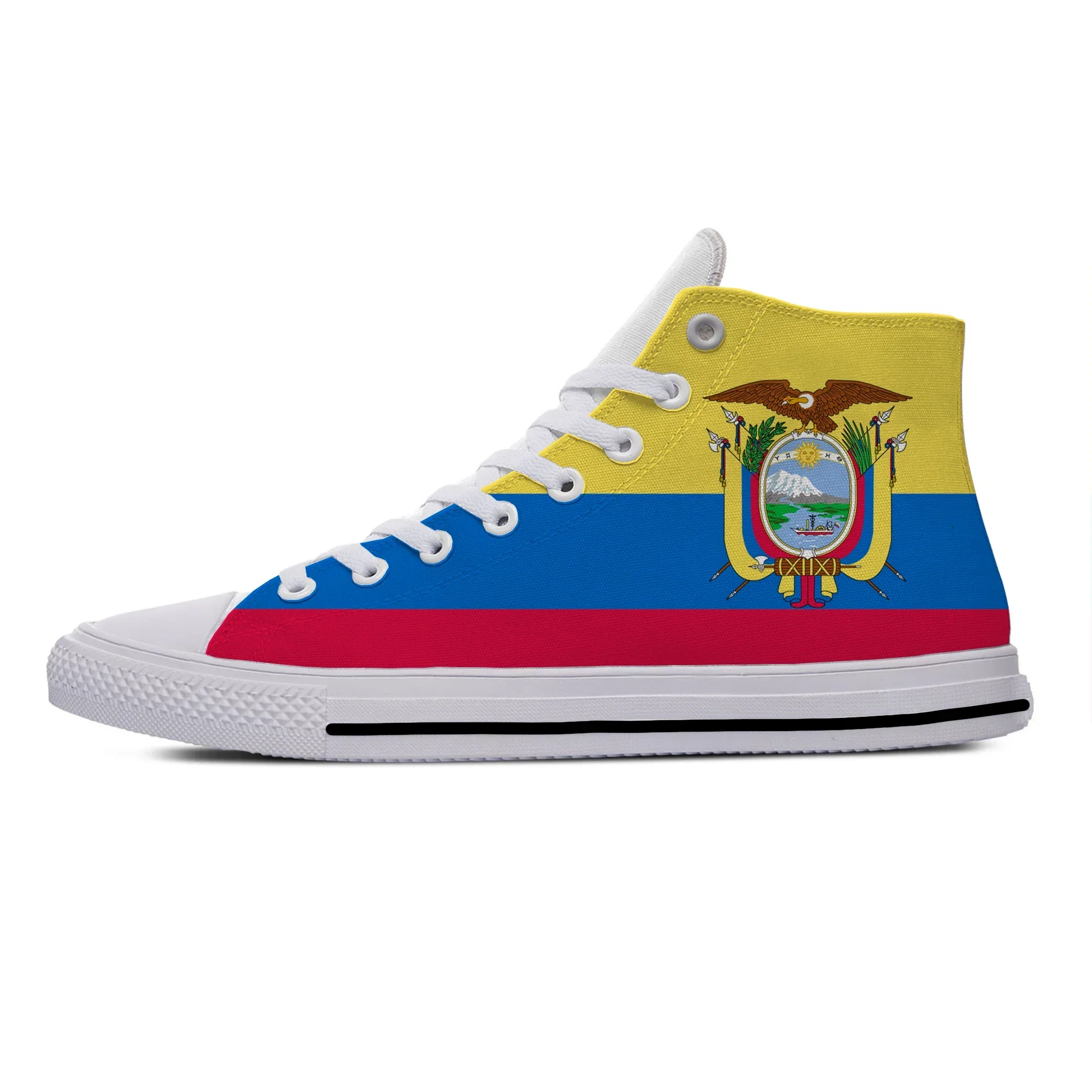 Hot Cool Ecuador Flag Cool Fashion popolare scarpe Casual patriottiche High Top scarpe da tavola traspiranti uomo donna Sneakers leggere