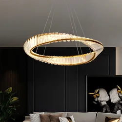 Luxury Gold Pendant Light New Ring Led Hanging Lamp Chandelier Creative Ceiling Lamp Living Dining Room Home Decoration Fixture