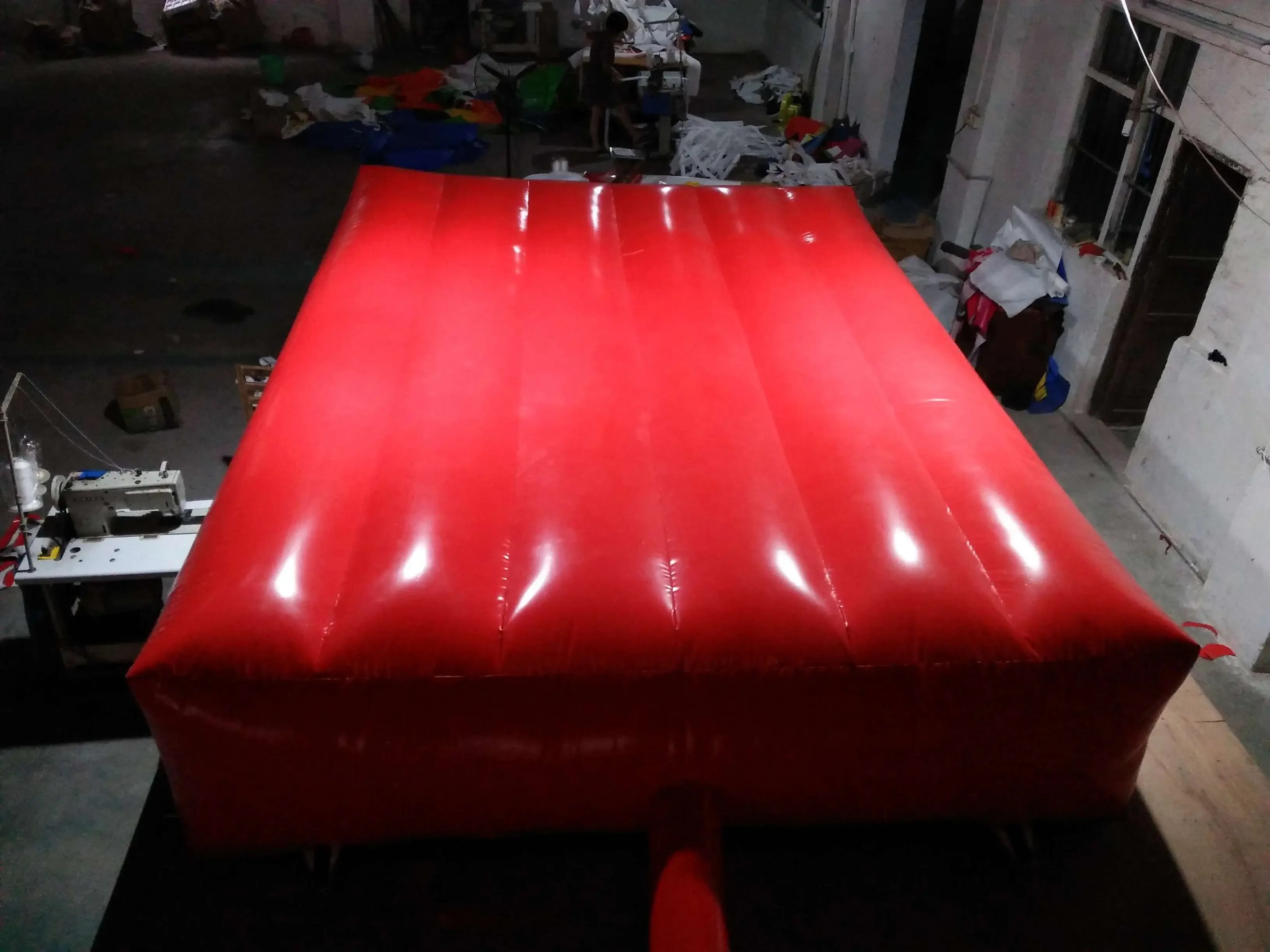 ถุงลมกู้ภัยแบบเป่าลม ถุงลมกู้ภัยจากอัคคีภัย หมอนลมนิรภัย หมอนลมกระโดด พร้อมเครื่องเป่าลม