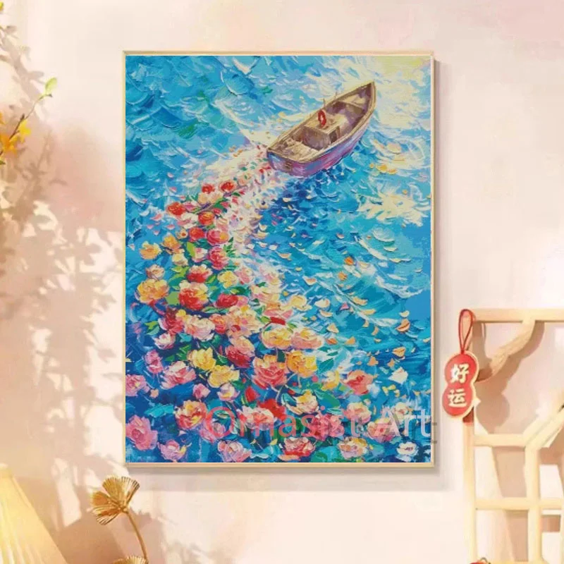 Full Crystal Diamond Mosaic Art Flower Diamond Painting 5D Fairy Dust Drill Painting Rhinestone Wall Art Pictures For Home Decor - view 2