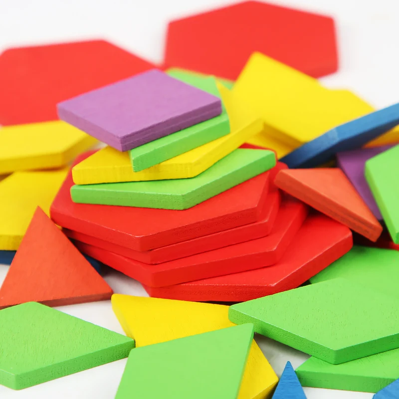 Colorful Shapes Creative Puzzle Toy Large Cards Assemble patterns with diverse geometric blocks Kids unleash their imagination f