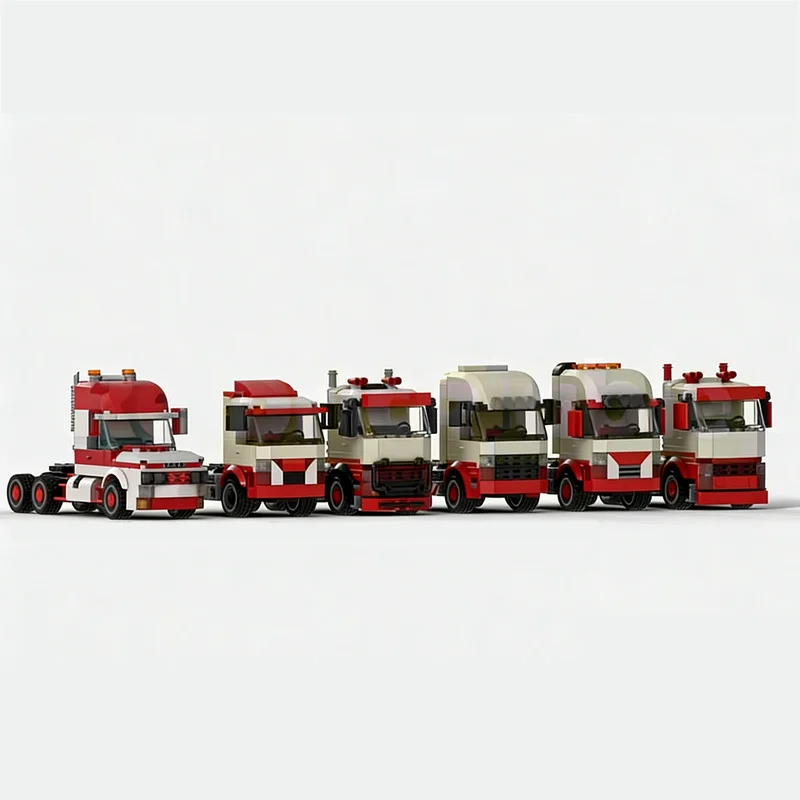 City Car Model MOC Building Bricks Traction Truck Vehicle Pack Modular Technology Children Holiday Gifts Assemble Toys Suit