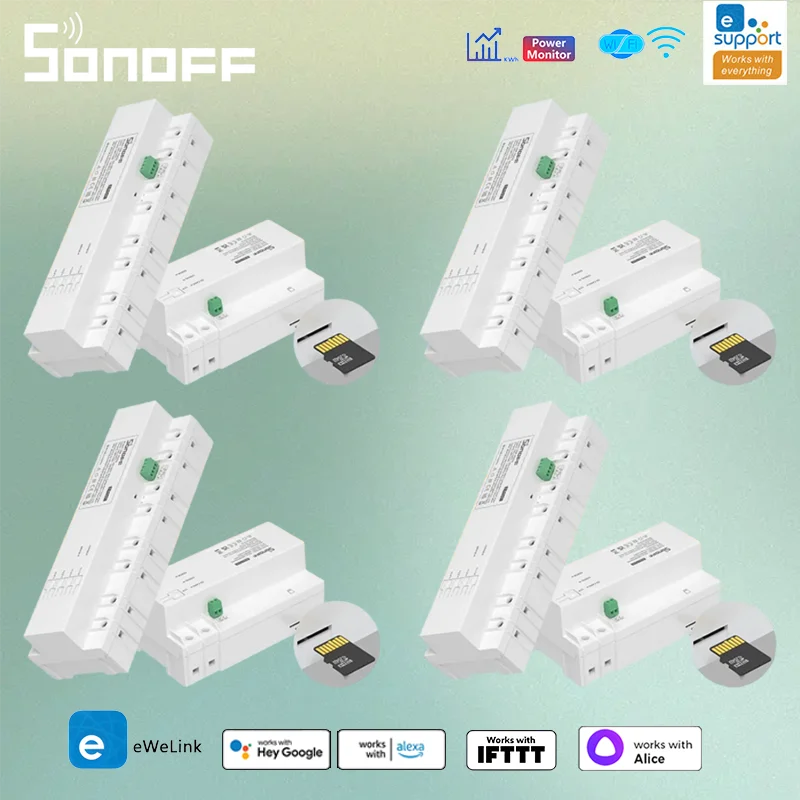 SONOFF Smart Stackable Power Meter SPM-Main Connect Up To 32 SPM-4Relays 4 Channel Energy Monitor Work With Ewelink App Check