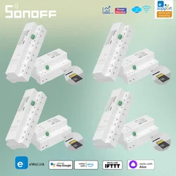 SONOFF-medidor de potencia inteligente y apilable, de 4 canales Monitor de energía, conexión principal SPM, hasta 32 SPM-4Relays, funciona con verificación de la aplicación Ewelink