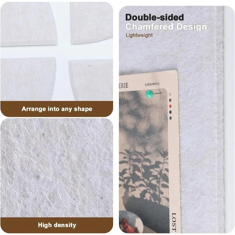 

Removable Adhesive Pads Bulletin Board Semi-Circular Self-adhesive Wall Stickers Sound Insulation Felt Board for Home Decoration
