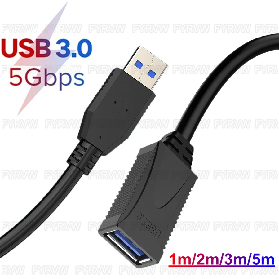 USB3.0 Extension Cable USB3.0 Male female 5m Cable for Webcam Printer PS5 Headset SSD USB Extension Drive Keyboard Cable USB Hub