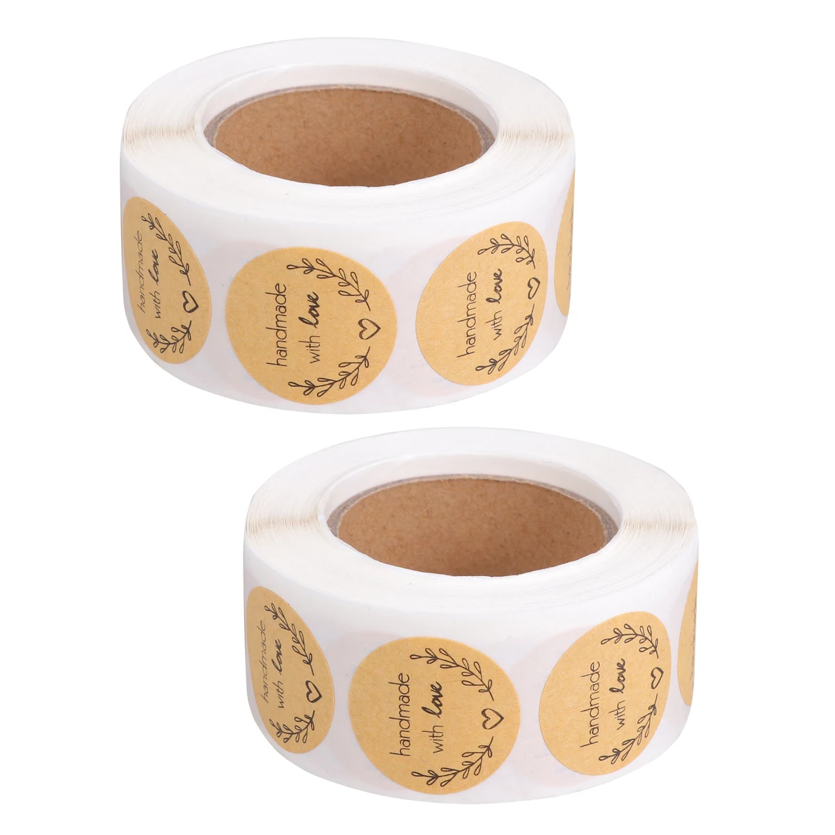 

2 Roll Stickers Kraft Paper Sealing Decorative Handmade Label Creative Decals Round Gift Wrap