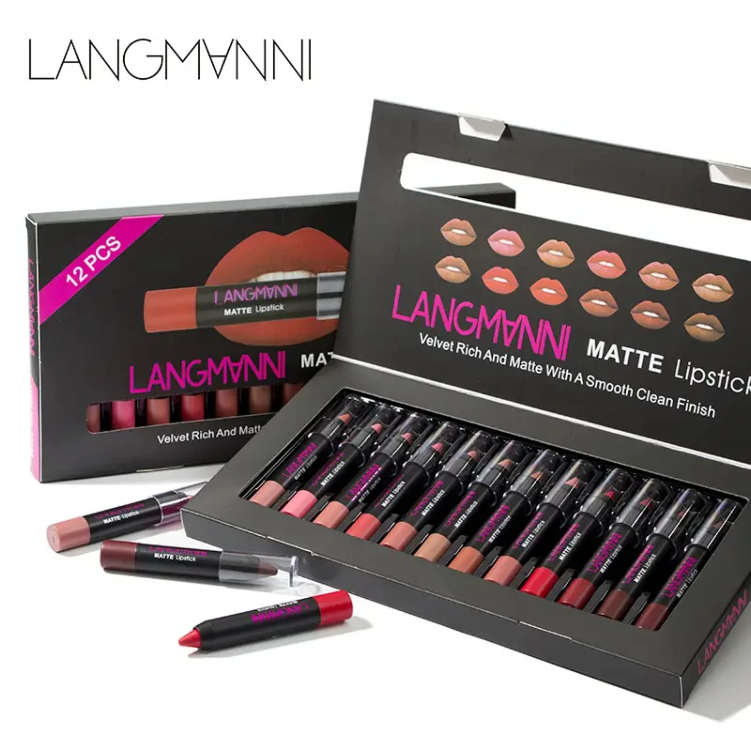 

Matte Velvet Lipstick Set - 12 Luxurious and Vibrant Shades for a Flawless Finish and Long-lasting Wear