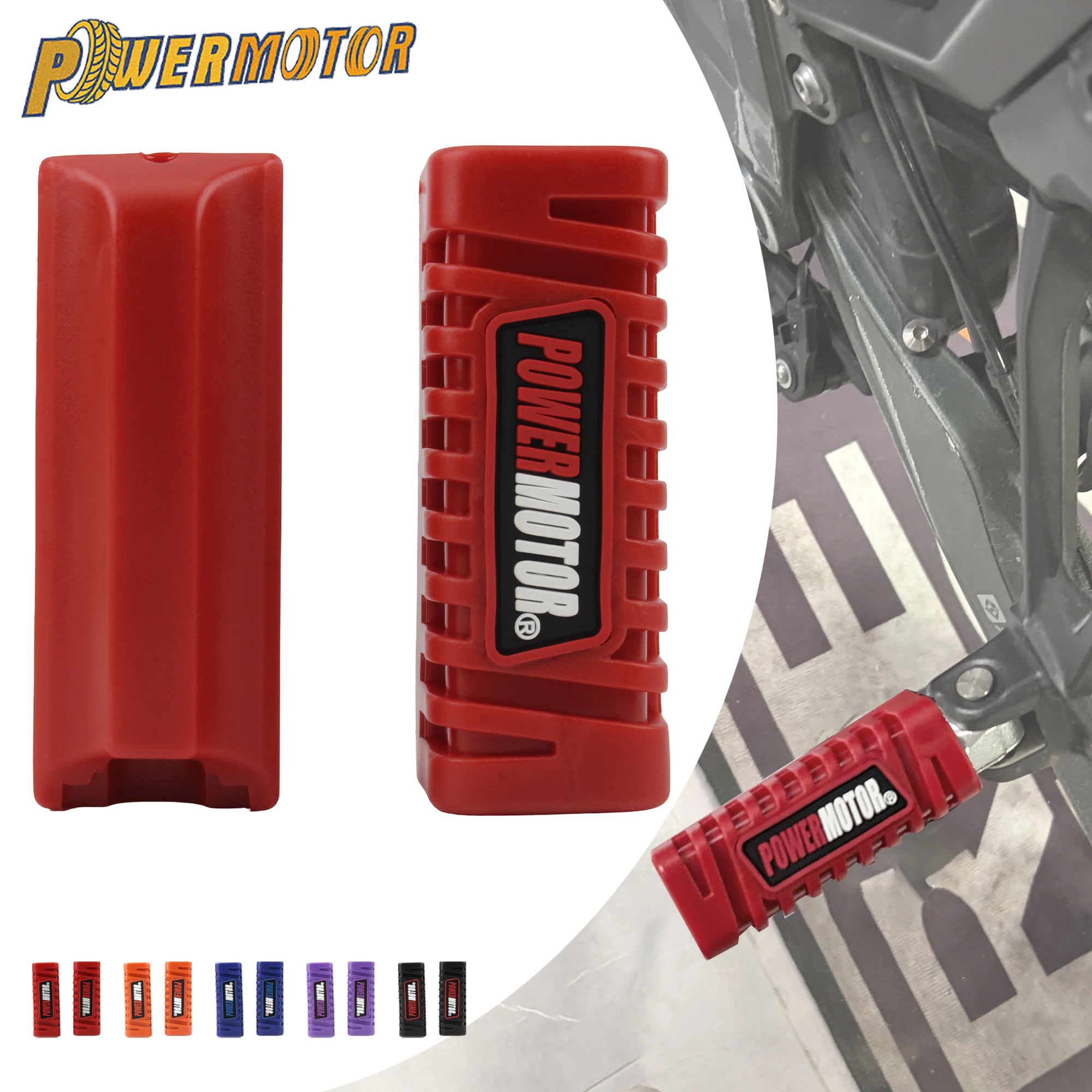 

Universal Motorcycle Rubber Non-slip Front Foot Pedal Adjustable Footrest Foot Pegs DirtBike Supermoto Off Road Racing Modified