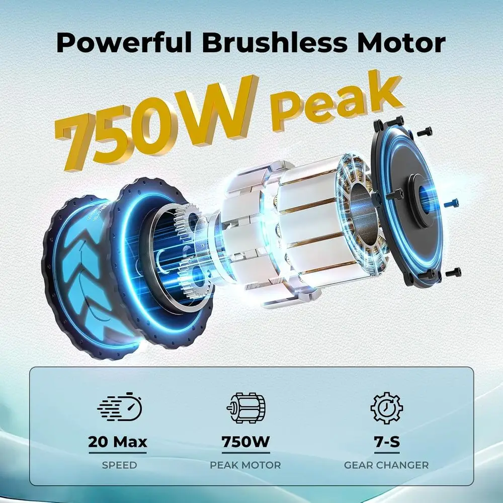 دراجة جبلية كهربائية بقوة 750 وات للبالغين: 40 ميلًا، 20 ميل في الساعة، بطارية 360 وات في الساعة، 7 سرعات، 26 إطارًا، تعليق #3