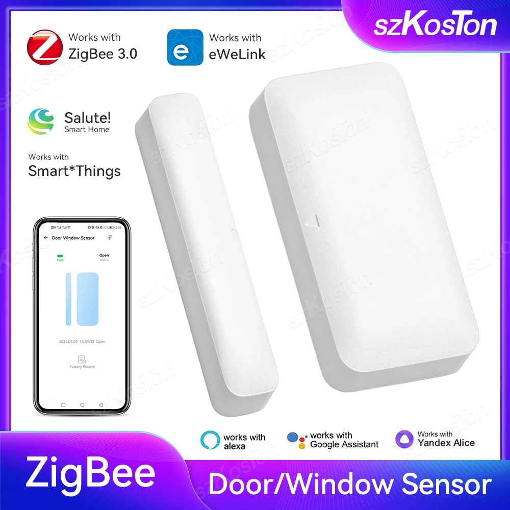 EWeLink App Zigbee Door Window Sensor Open Closed Detector Security Alarm Voice Control Support Zigbee 2mqtt Home Assistant