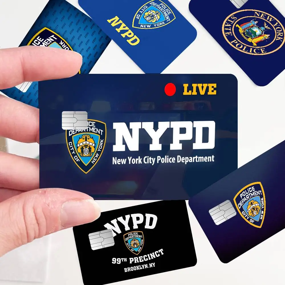 Pegatinas para Tarjetas de Crédito del Departamento de Policía de Nueva York (NYPD) para Tarjetas Bancarias VISA y Tarjetas de Transporte, Resistentes al Agua
