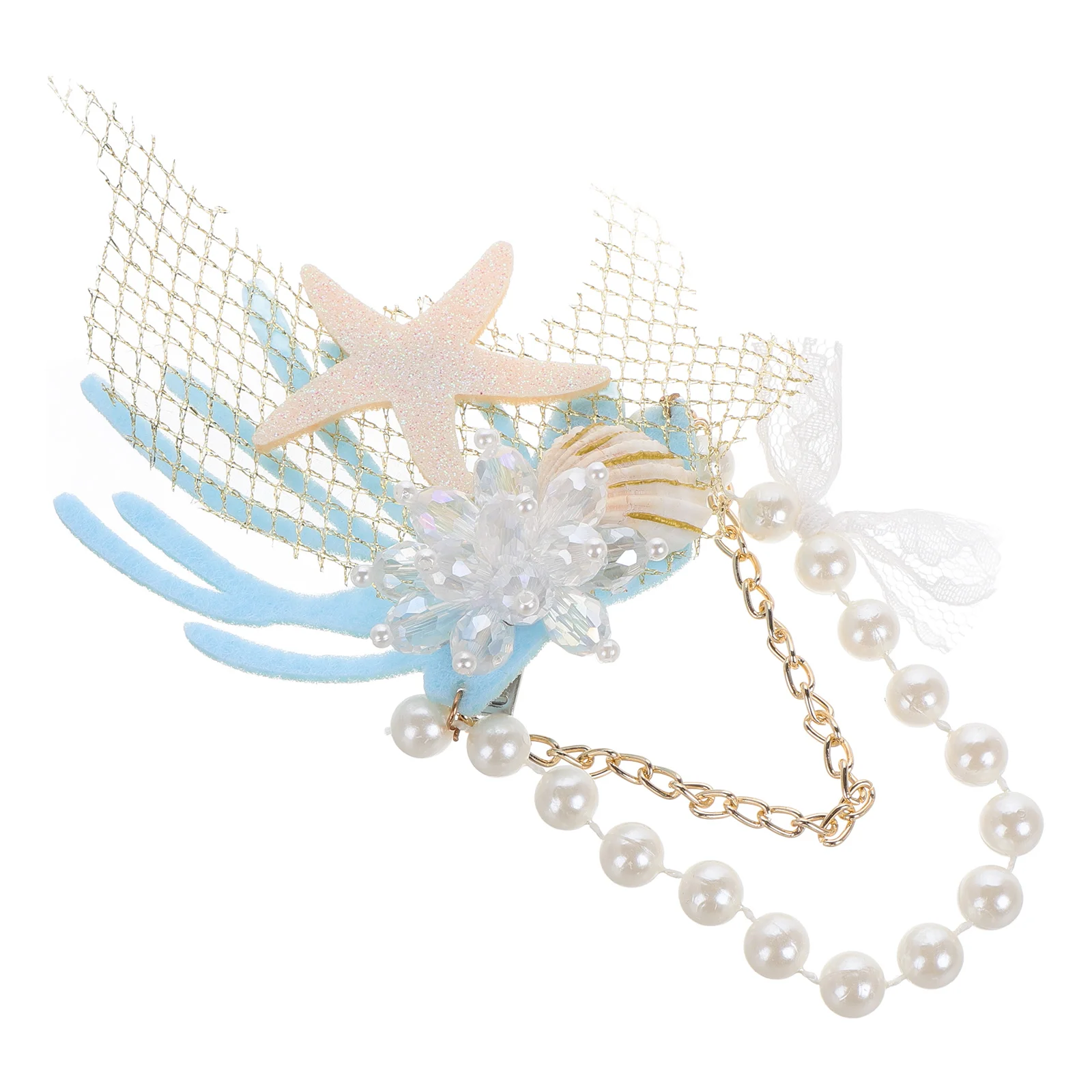 1PC Sea Star Hairpin Imitation Pearl Rhinestone Inlay Hair Clips Barrettes for Women Lady bobby pins rhinestone hair clip