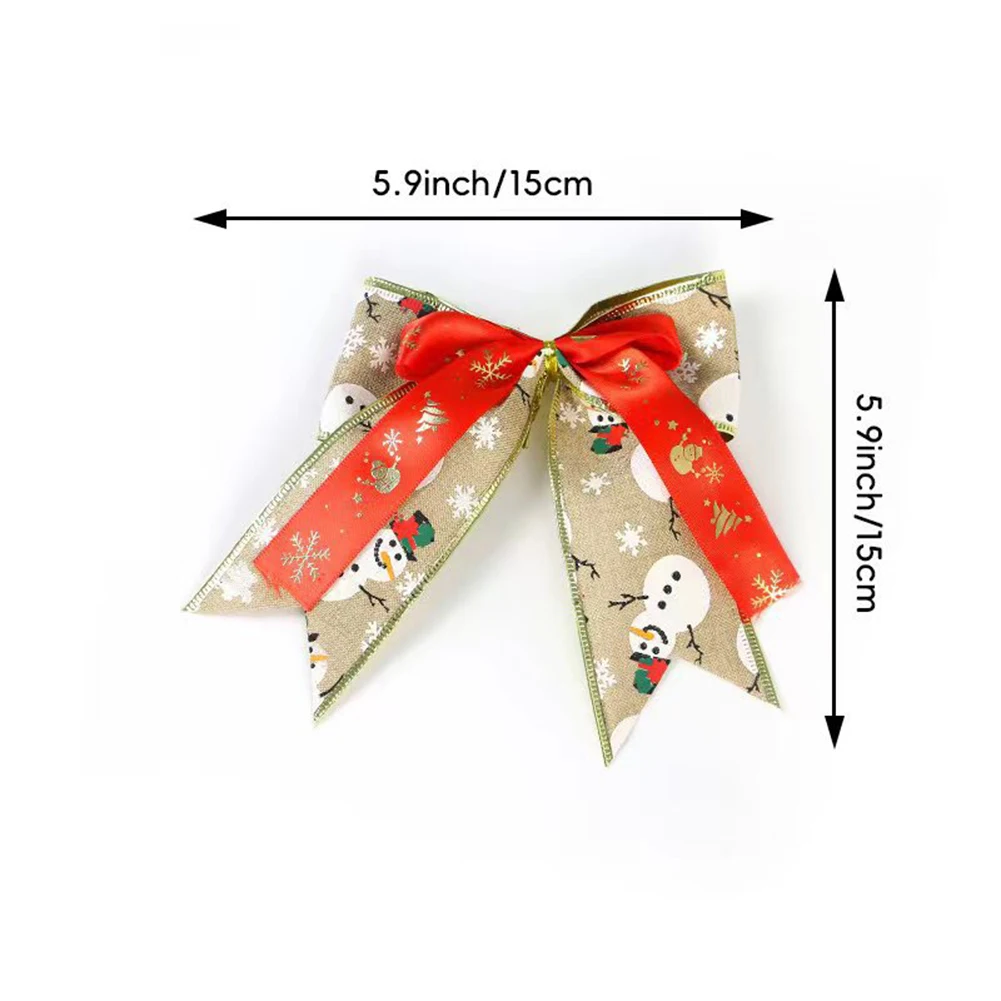 Confezione da 10 decorazioni natalizie con fiocco, decorazione a nastro, pendenti per albero di Natale, ornamenti natalizi per alberi di Natale, decorazioni per la casa