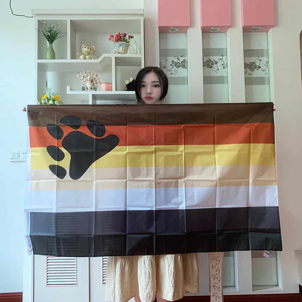 LGBT flag 90x150cm double side printed polyester hanging LGBTQIA bear brotherhood gay pride Flag