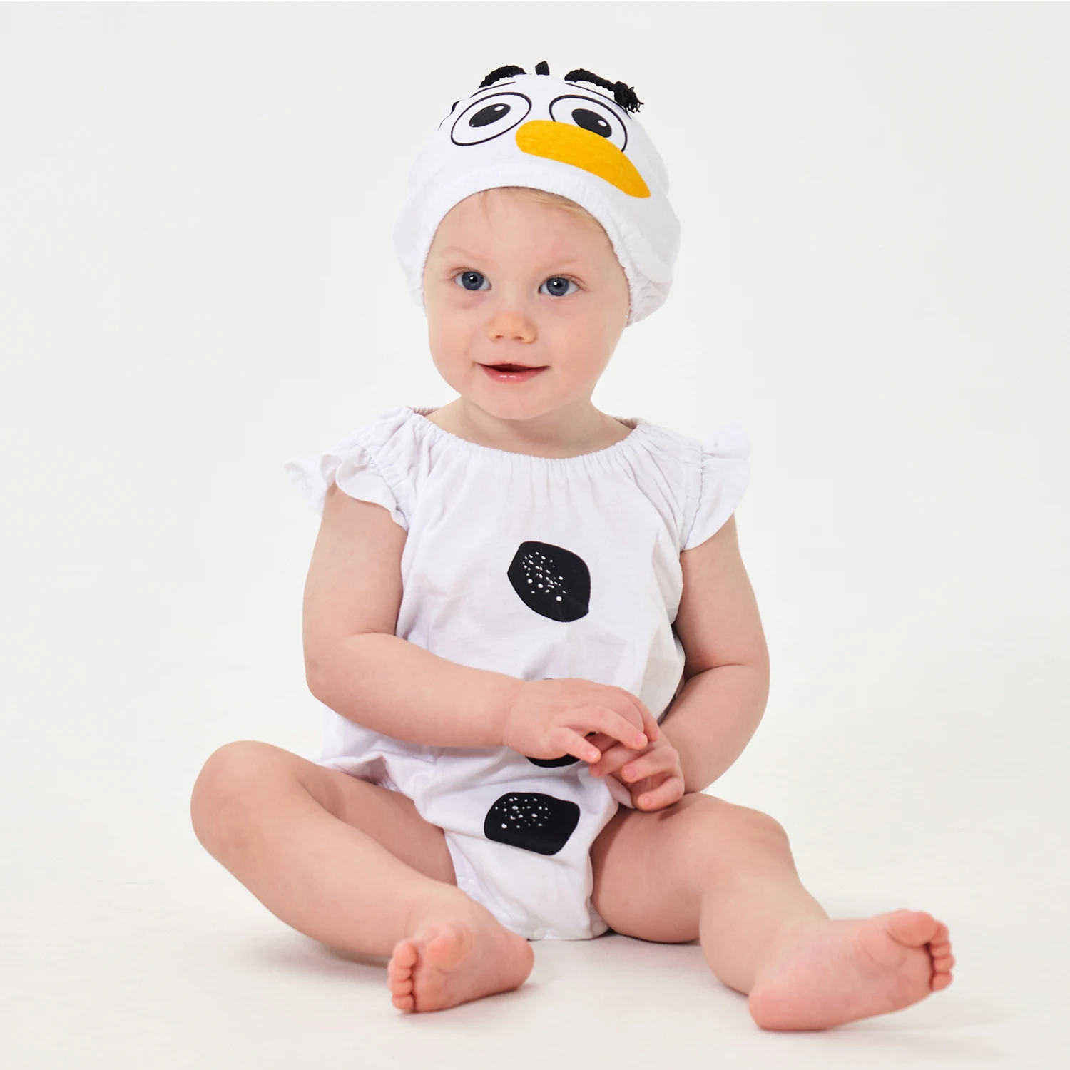 Short Summer Baby Romper Snowman Costume Bodysuit 6M 12-24M Halloween Purim Birthday Party Photograph Fancy Dress 2pcs Set