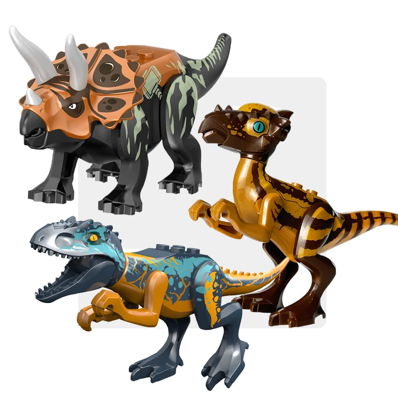 Cool Jurassic Dinosaurussen Wereld Velociraptor Triceratops Indominus T-Rex Model Monteren Bouwstenen Speelgoed Voor Kinderen Jongen Gift