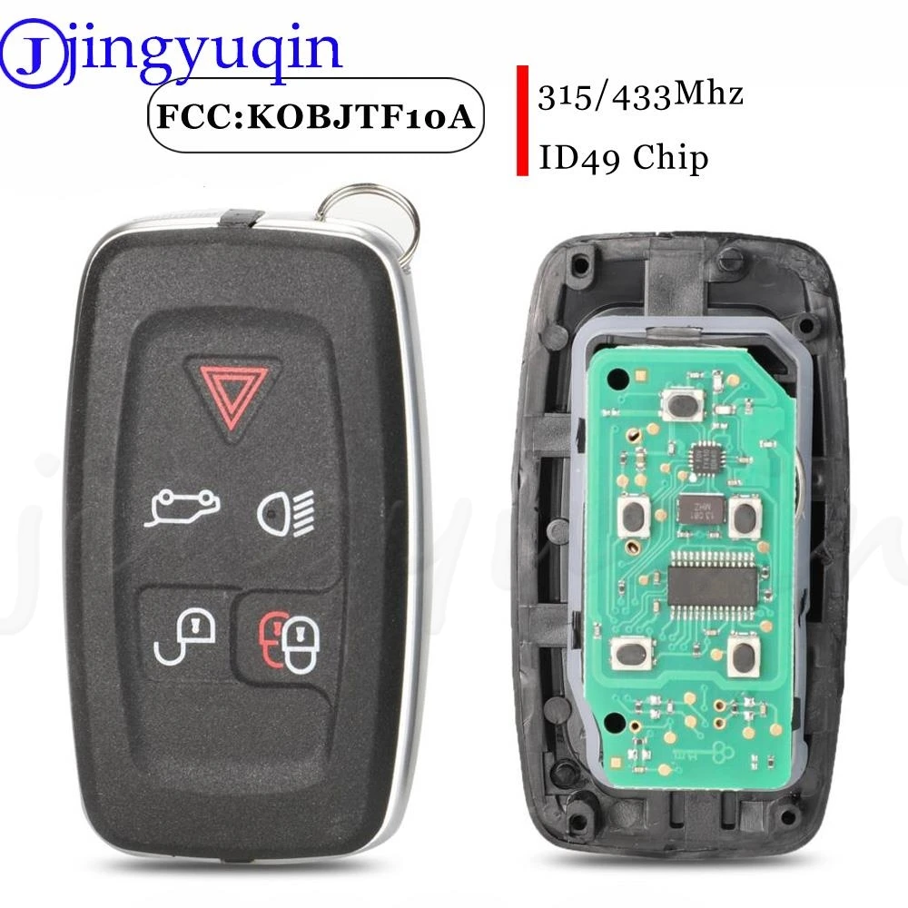 

jingyuqin 5 Buttons Car Smart Key 315MHZ / 433MHZ ID49 Chip KOBJTF10A For Land Rover LR4 Range Rover Evoque Sport