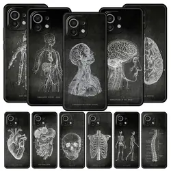 Chalkboard Anatomy Phone Case For Xiaomi 14 13T 12T Pro 12 13 11 Ultra Mi Note 10 Lite 10T 5G 11X Pro 11T 11i 9T Soft Cover