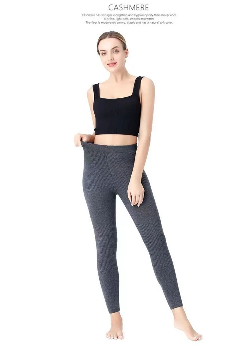 Women's Wool Leggings Slim Pants High Waist Autumn and Winter Cashmere Casual Knitted Pencil Pants Korean Thick Casual pants