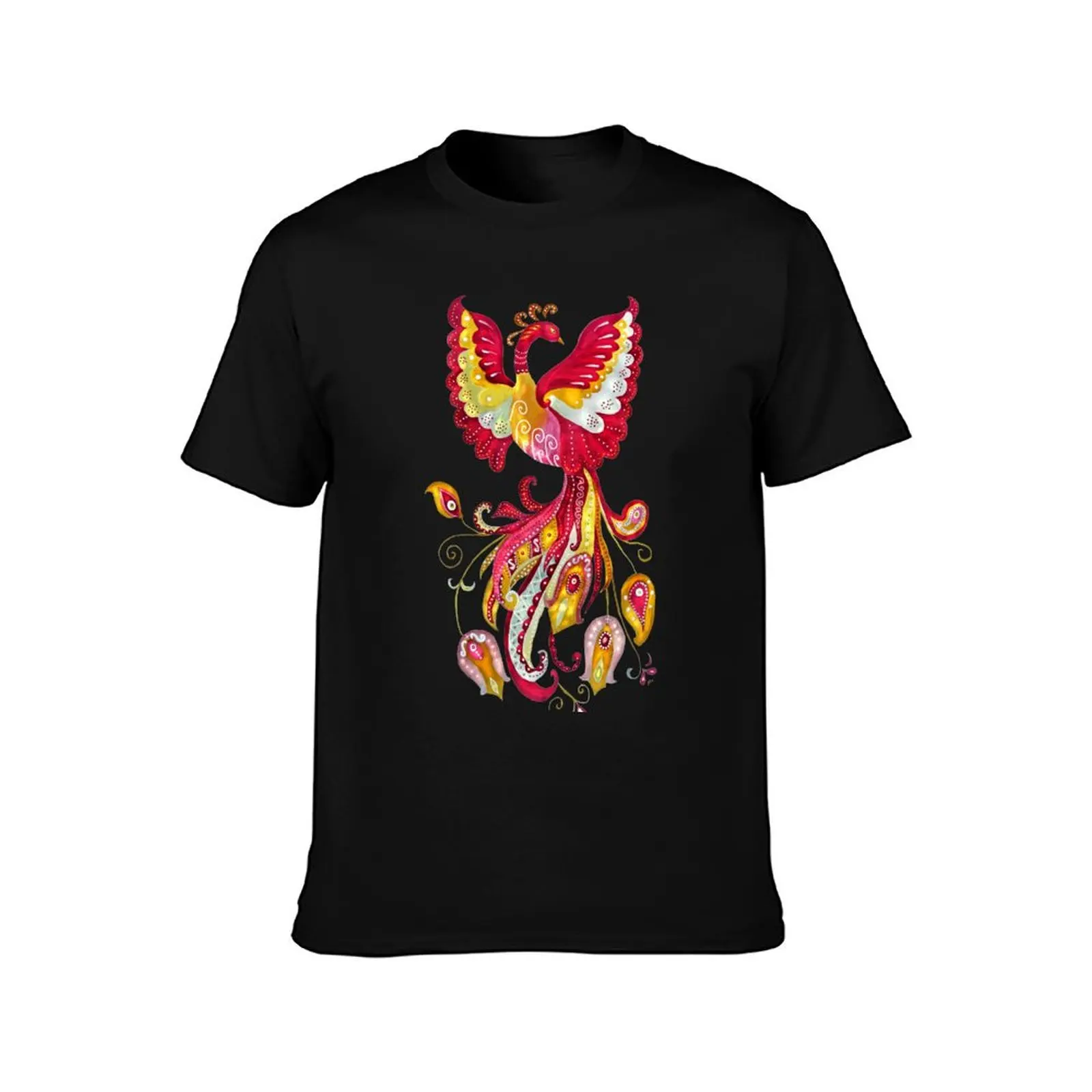 Elegant Red and Yellow Watercolor Firebird Phoenix, Fantasy Creature T-Shirt Lightweight Running Sports T-Shirt