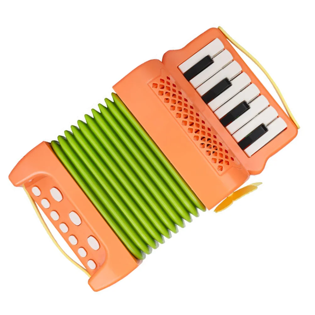 Children's Accordion Instrument Music Hand Drawn Musical Orange for Preschool Kids