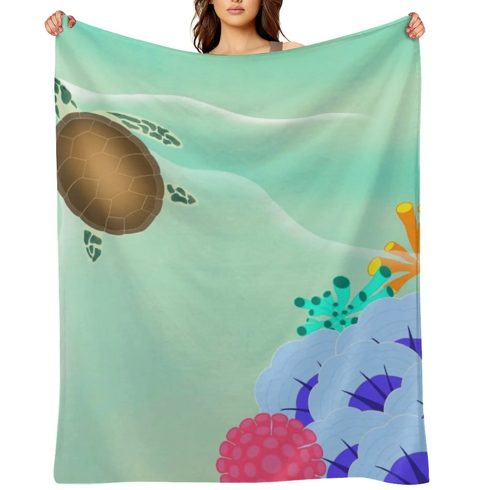 

Sea Turtle Throw Blanket Custom blankets ands warm winter Decorative Sofa Blankets