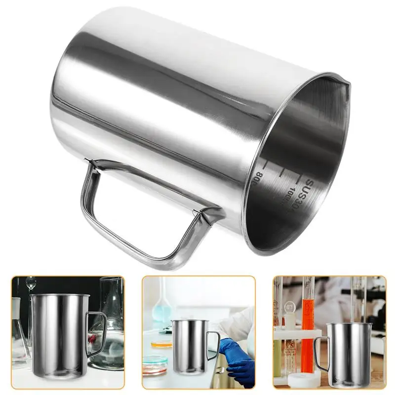 School Laboratory Measuring Cups Stainless Steel Beaker Measuring Cup 1000ml