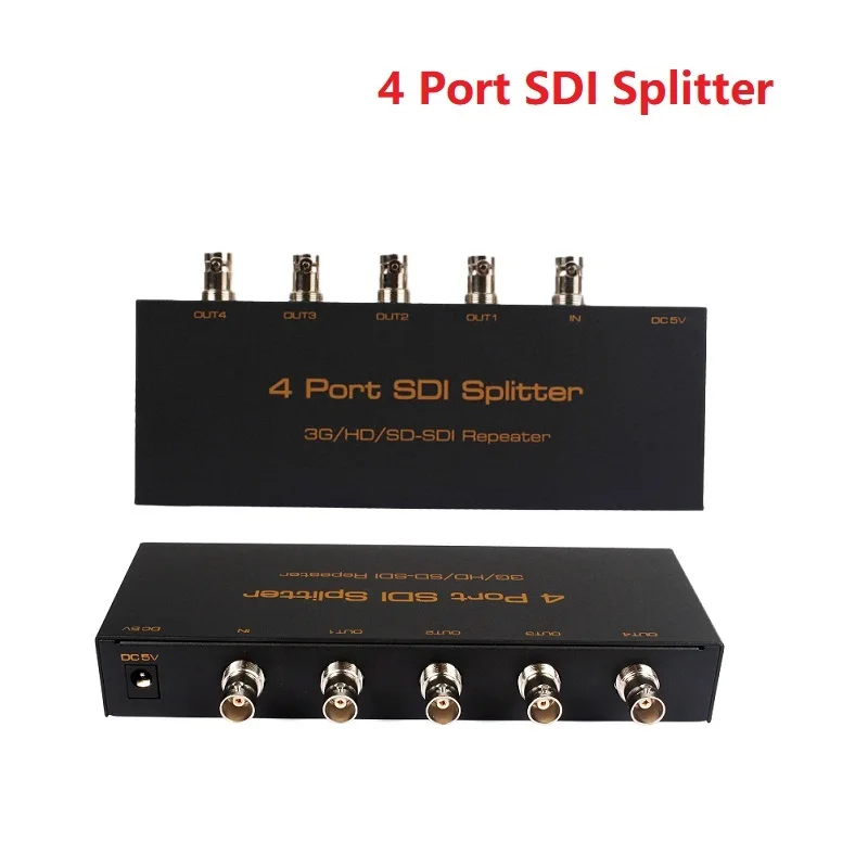 

SDI Splitter 1 In 4 Out 3G HD SD-SDI Support Repeater SDI Extender 1x4 1080P SDI Converter for CCTV Monitor