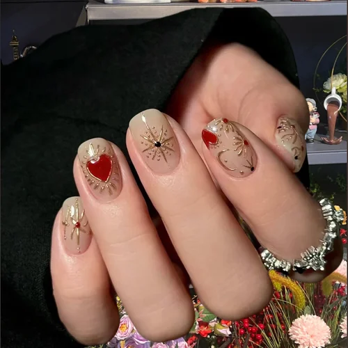 10 Uds. De uñas postizas cortas acrílicas para mujer, juego de uñas postizas francesas extraíbles, cubierta completa, prensa en decoración Punk hecha a mano, puntas de uñas