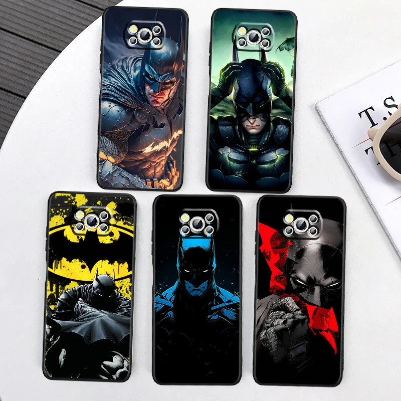 B-Batmanes Art Cool For Xiaomi Mi Poco F5 F4 F3 X6 X5 X4 X3 M6 M5 M5S M4 M3 C65 Pro GT NFC 5G Black Back Phone Case