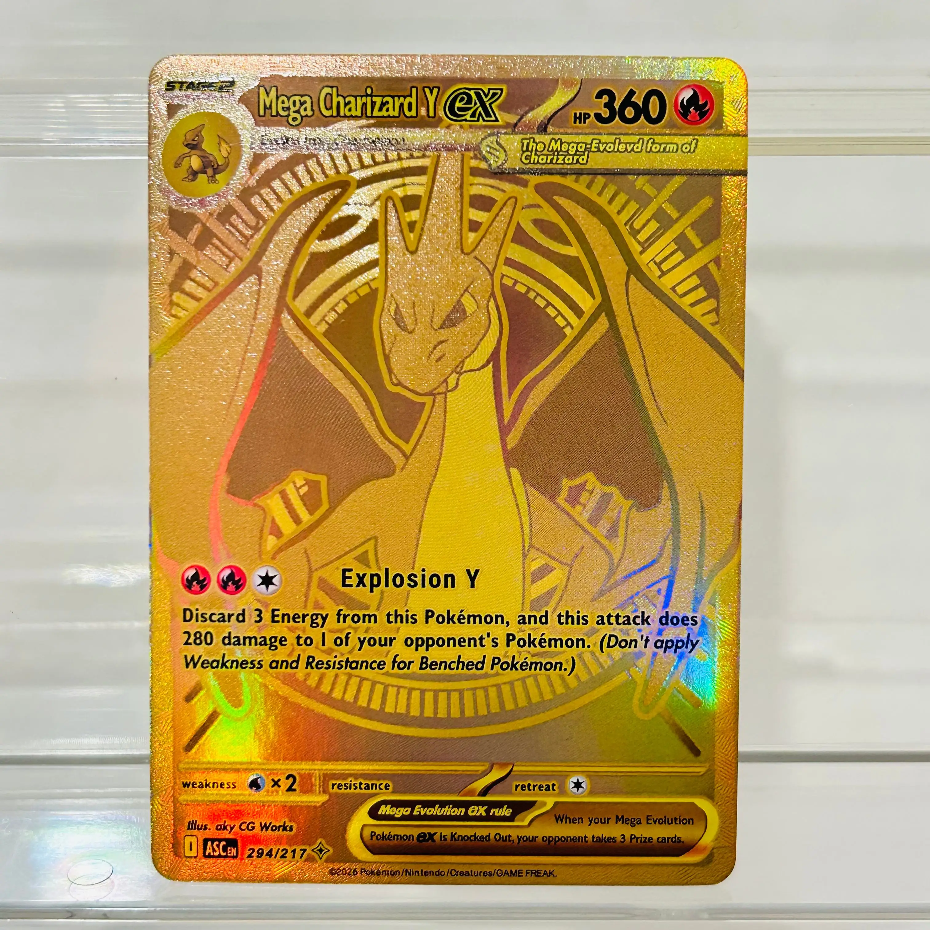 Englische Version Mega Lucario ex 179/132 DIY Holografische Texturkarte, Perfekter Zustand Premium Anime Sammelkarte – Detail 8